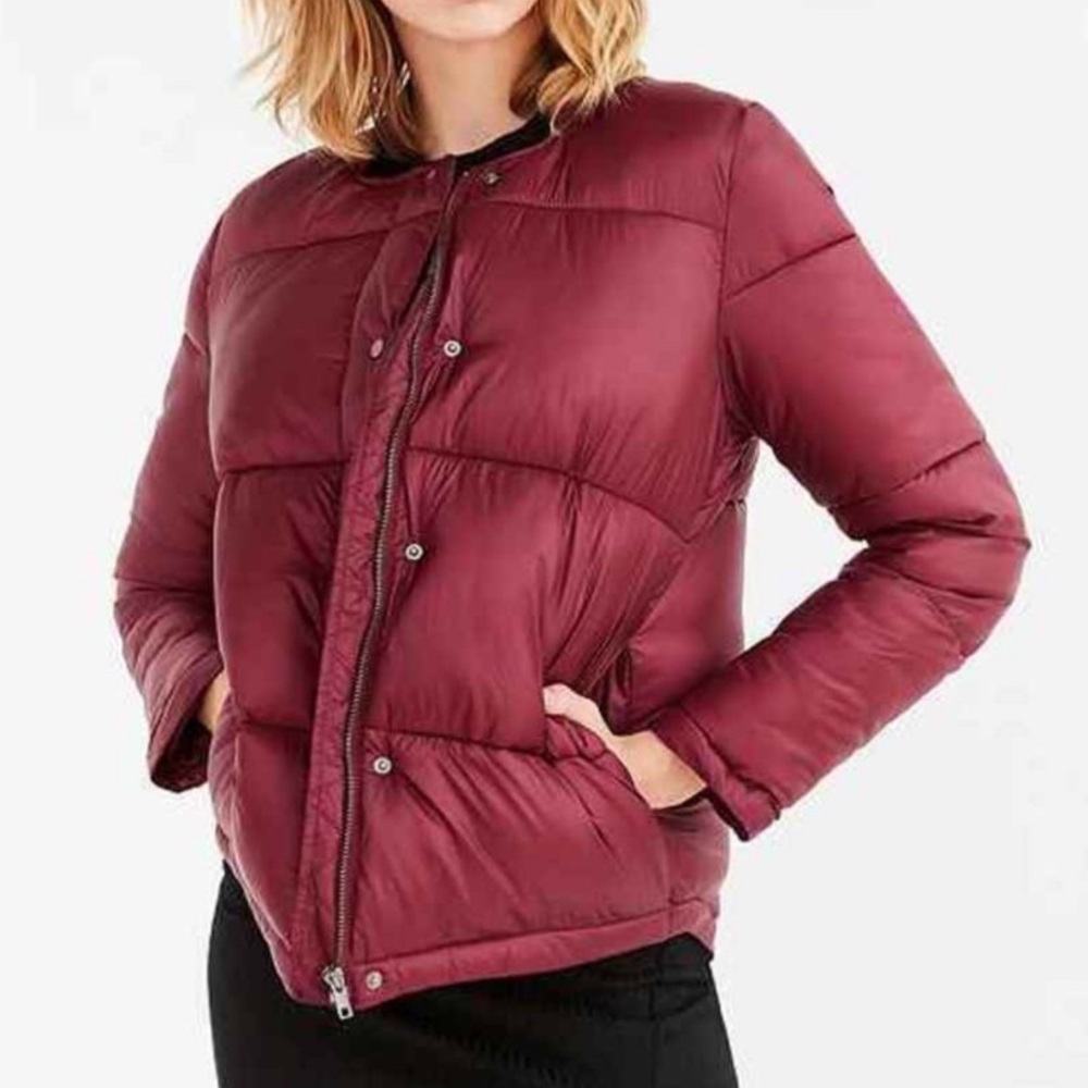 Silence & Noise Red Stormer Puffer Coat.